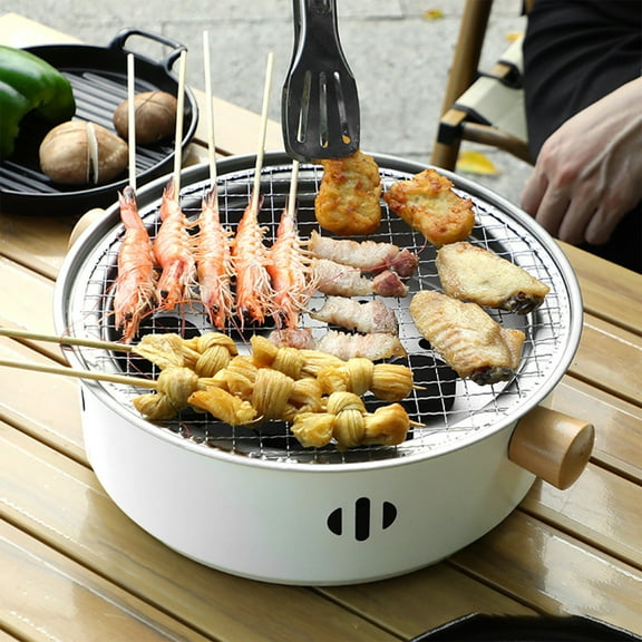 Portable BBQ Grill Carbon Barbecue Stove,BBQ Charcoal Outdoor Grills Tools,Indoor Barbecue Grill,Split BBQ Stove,Round Non-stick Barbecue Rack for Outdoor Camping Together with Friends Family