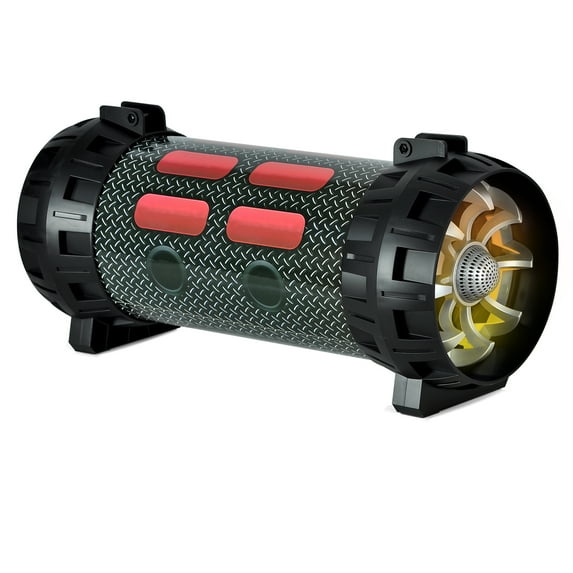 Portable BT BoomBox Speaker System, Built-in Battery, Multi-Colored DJ Flashing LED Lights, MP3/USB/SD/FM Radio