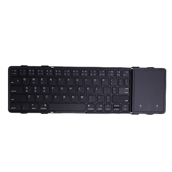 Portable BT Folding Keyboard, Rechargeable Wireless Touch Keyboard for Travel, Business Trips, Black