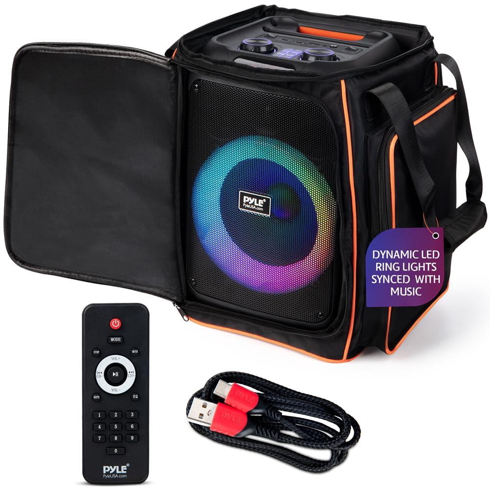 Portable BT Party Speaker - 100W, Rechargeable Battery, Mic Input, TWS, Color-Changing Lights