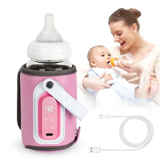 Portable Baby Bottle Warmer - USB Powered Travel Bottle Heater with LCD Display | 98.6F Precision Warming for 2.6-3.1 Inch Bottles (Blue)