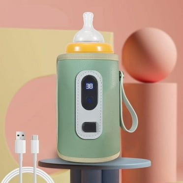 Portable Baby Bottle Warmer, 5 Levels Temperature Adjustment for Home Indoor Outdoor Travel, USB Bottle Warmers by Car for All Bottles for Babies, Green