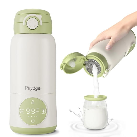 Portable Baby Bottle Warmer for Travel, 15oz Milk & Formula Warmer with Precise Temperature Control, Even Heating & Long Battery Life