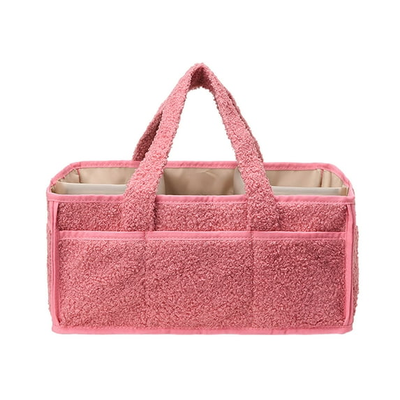 Portable Baby Caddy Organizer with Detachable Partition for Nursery Storage and