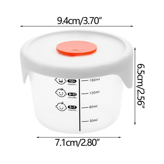 Portable Baby Food Storage Container Set - Sealed Microwave-Safe Supplement Bowls, Quantitative Refrigeration & Preservation Boxes for Toddlers ( White )