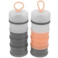 thumbnail image 1 of Portable Baby Formula Dispenser 2pcs Container 4 Layers Stackable Box Protein Powder Funnel Bottle, 1 of 1