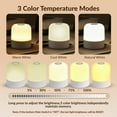 thumbnail image 1 of Portable Baby Night Light, 3 Color Egg Lights for Nursery, 2400mAh, Small Rechargeable LED Lamp, Dimmable Touch Nightlight for Newborn, Toddler, Kids, Adults, 1 of 4