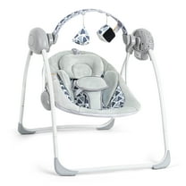 Portable Baby Swing,Baby Swings for Infants,Folds Easy with Adaptable Speed, Music,Timer,Baby Swing Indoor/Outdoor,Infant Swing for Babies 0-6 Months 6-20 lbs Grey
