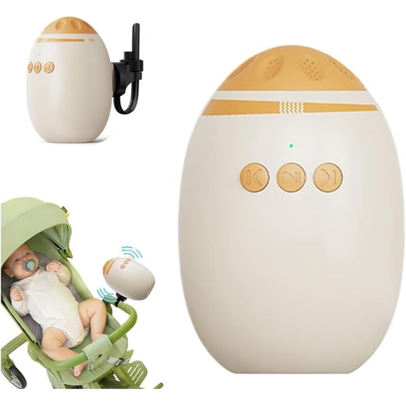 Portable Baby Vibrating Soother for Stroller, White Noise Machine with 11 Sounds, Rechargeable Sleep Aid for Newborns & Toddlers