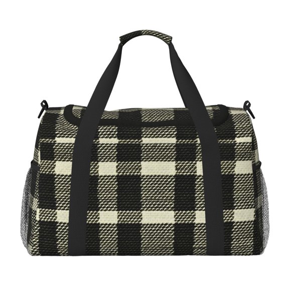13in19.7in Large Capacity Design Handle Protective Cover Can Be Used As A Travel Bag Handbag Weekend Bag Olive Houndstooth Buffalo Plaid Tartan Check Scotland_3