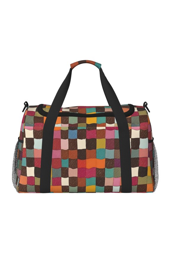 Portable Backpack Travel Bag Computer Business Travel Bag 11.815.4 Inches Waterproof Type Suitable For Outdoor Hiking And Office Use Saddlebrown Colorful Houndstooth Hand-Drawn Sketch_4