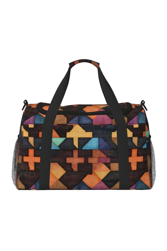 Portable Backpack Travel Bag Computer Business Travel Bag 11.815.4 Inches Waterproof Type Suitable For Outdoor Hiking And Office Use Saddlebrown Colorful Houndstooth Hand-Drawn Sketch_1