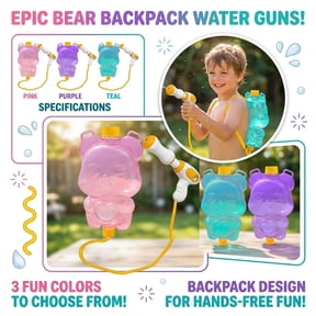 Portable Backpack Water Blaster – Adjustable Strap Water gun backpack,Long-Range Squirt Gun Leak Resistant Outdoor Playset for Beach Pool Garden Summer Fun,Pink