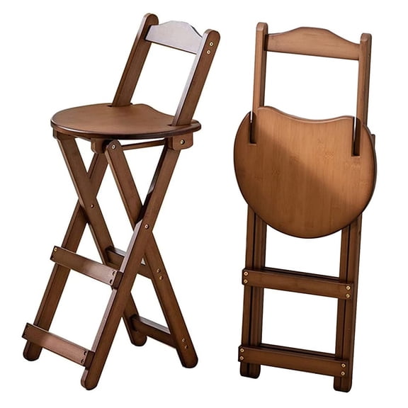 Portable Backrest Bar Stools with Footrest Foldable Living Room High Stools Solid Wood Bar Stools Modern Minimalist Home Restaurant Bar Stools,Free Installation