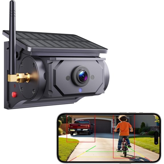 Portable  Backup Camera with 9600mAh Long Life ,  Solar  WiFi Rear View Camera for  RV , IP67 1080P  Night Vision, Motion Detection Alert, Phone App Control