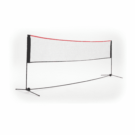 edx Portable Badminton Net Set - 10FT Adjustable Height for Outdoor & Indoor Use, Includes Carry Bag, Easy Setup No Tools Needed, Red-Black