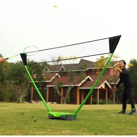 Badminton Set, Portable 10x5ft Net with Rackets and Shuttlecocks for Backyard Play