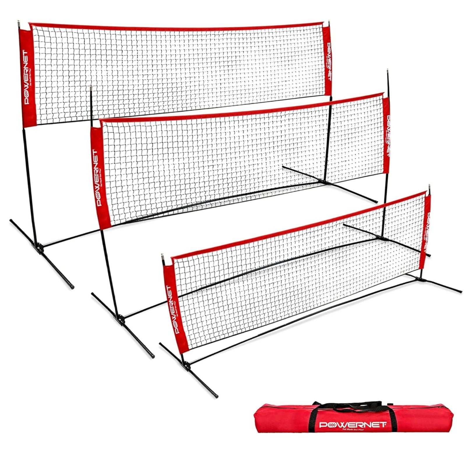 Portable Badminton Pickleball Net, 10ft Wide, 3ft to 5ft Adjustable