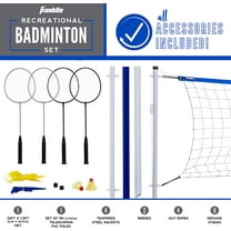 Portable Badminton Set - Adult and Kids Net with Racquets and Birdies