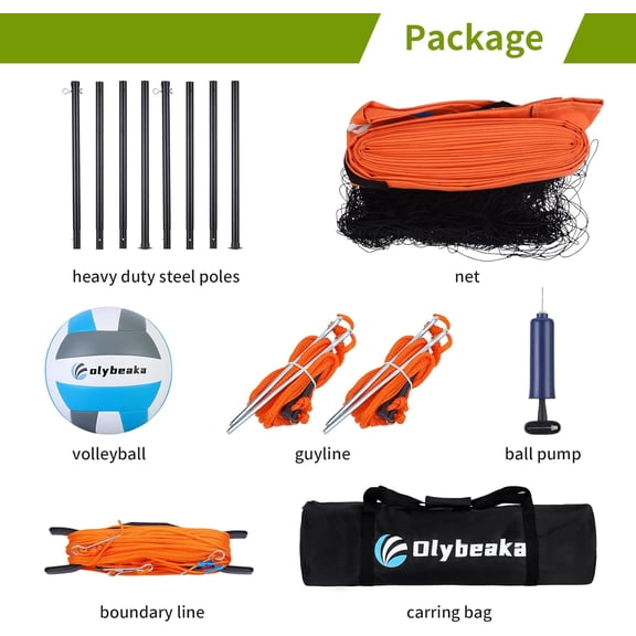 Portable Badminton Set with Anti-Sag Net System, 4 Carbon Aluminum Rackets, 3 Birdies & Carry Bag