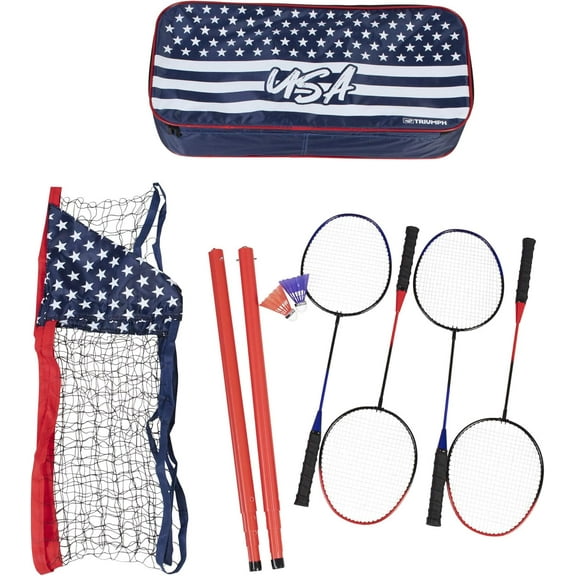 Portable Badminton Set with Freestanding Base - Quick Assembly, Family Fun Game