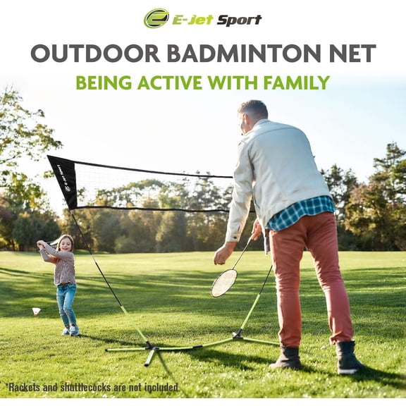 Portable Badminton Set with  Setup - Green, 5.1 x .8Ft