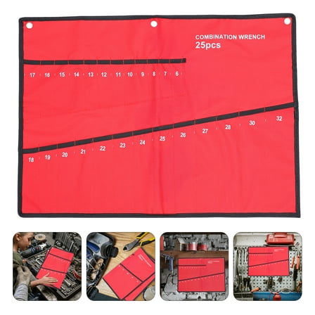 Red Canvas Tool Pouch - Large Capacity and Comfortable to Carry
