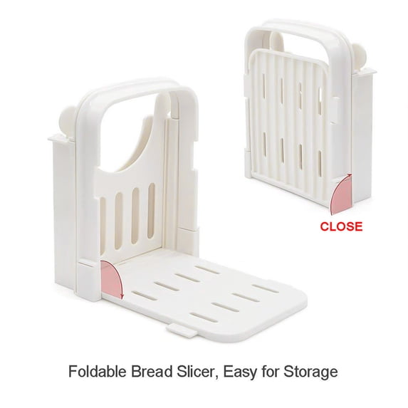 Portable Bagel Slicer Cutter, Adjustable Bread Slicer for Even Thickness, Food-Grade, Compact Design for Easy Storage, for Bread, Sandwiches, Ham, Cheese, and Vegetables