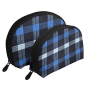 Portable Bags Clutch Pouch Zipper Smooth Built-In Compartment For Travel Vacation Business Camping Argyle Plaid Doderblue_4