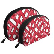 Portable Bags Clutch Pouch Zipper Smooth Built-In Compartment For Travel Vacation Business Camping Crimson Moroccan Trellis Hand-Drawn Sketch_3