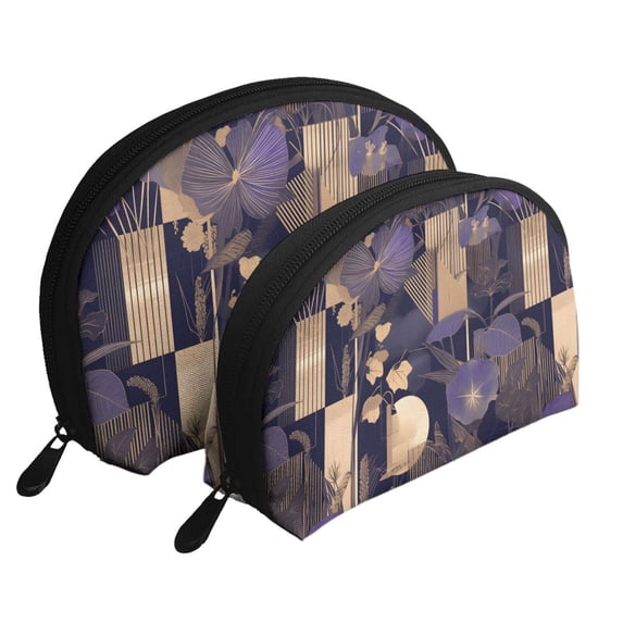 Portable Bags Clutch Pouch Zipper Smooth Built-In Compartment For Travel Vacation Business Camping Darkorchid Geometric Lines Hand-Drawn Sketch_1