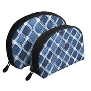 Portable Bags Clutch Pouch Zipper Smooth Built-In Compartment For Travel Vacation Business Camping Indigo Moroccan Trellis Hand-Drawn Sketch_1