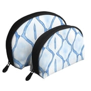 Portable Bags Clutch Pouch Zipper Smooth Built-In Compartment For Travel Vacation Business Camping Lightskyblue Moroccan Trellis Hand-Drawn Sketch_1