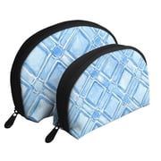 Portable Bags Clutch Pouch Zipper Smooth Built-In Compartment For Travel Vacation Business Camping Lightskyblue Moroccan Trellis Hand-Drawn Sketch_4