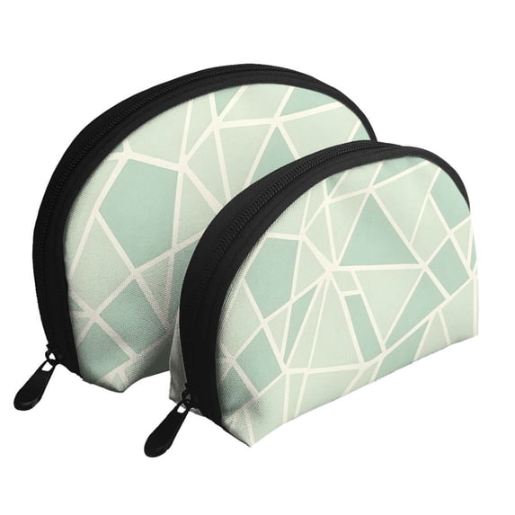 Portable Bags Clutch Pouch Zipper Smooth Built-In Compartment For Travel Vacation Business Camping Palegreen Geometric Lines_1