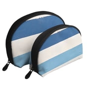 Portable Bags Clutch Pouch Zipper Smooth Built-In Compartment For Travel Vacation Business Camping Skyblue Stripe_1