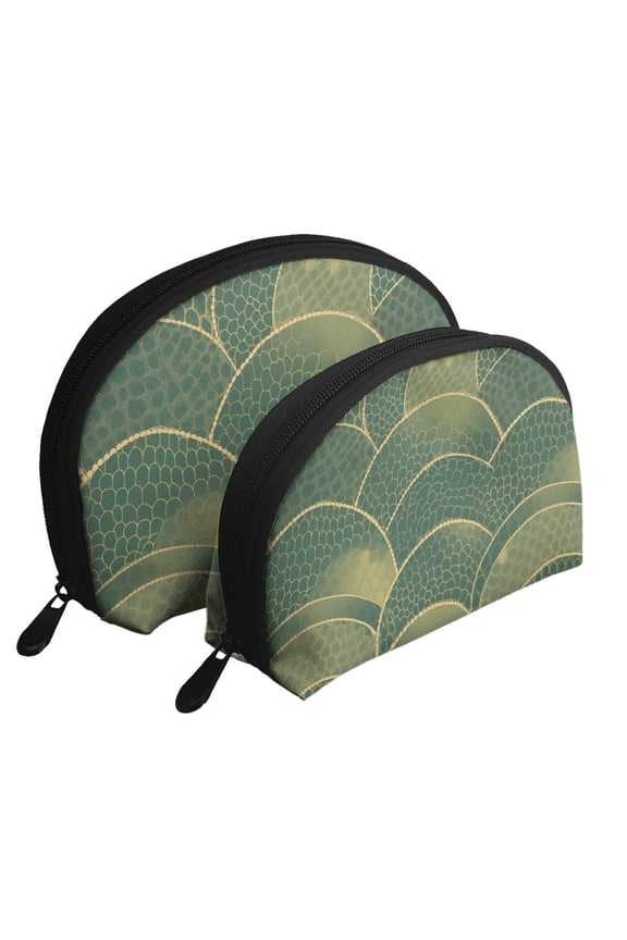 Portable Bags Clutch Pouch Zipper Smooth Built-In Compartment For Travel Vacation Business Camping Snake Skin Print Style Lightgreen_2