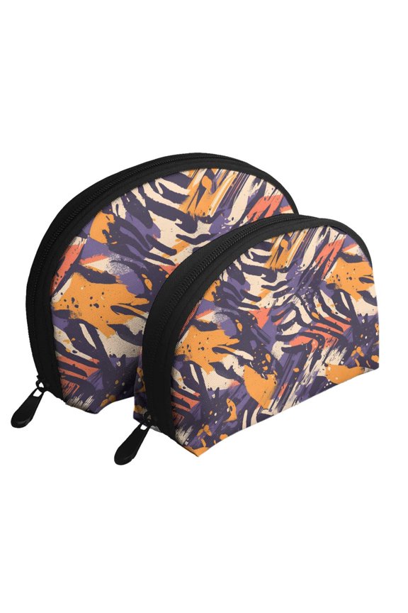 Portable Bags Clutch Pouch Zipper Smooth Built-In Compartment For Travel Vacation Business Camping Tiger Print Style Mediumpurple_2