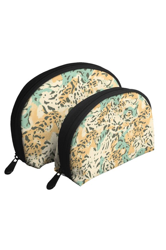 Portable Bags Clutch Pouch Zipper Smooth Built-In Compartment For Travel Vacation Business Camping Tiger Skin Print Style Lightgreen_2