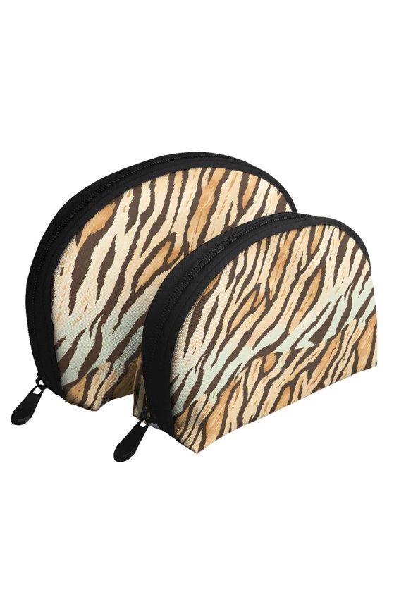 Portable Bags Clutch Pouch Zipper Smooth Built-In Compartment For Travel Vacation Business Camping Tiger Skin Print Style Lightgreen_4