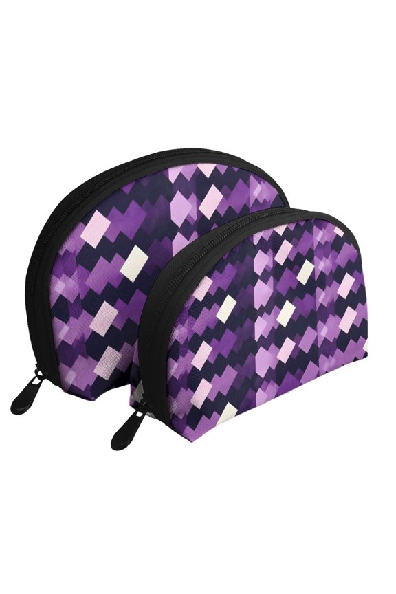 Portable Bags Clutch Pouch Zipper Smooth Built-In Compartment For Travel Vacation Business Camping Violet Retro Houndstooth_1