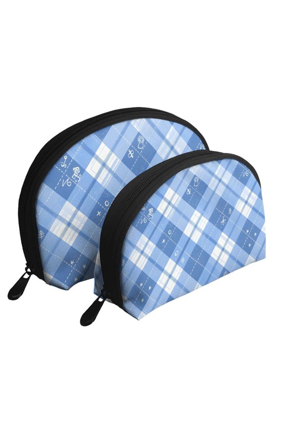 Portable Bags Clutch Pouch Zipper Smooth Built-In Compartment For Travel Vacation Business Camping Blueviolet Moroccan Buffalo Plaid Tartan Check Hand-Drawn Sketch_1