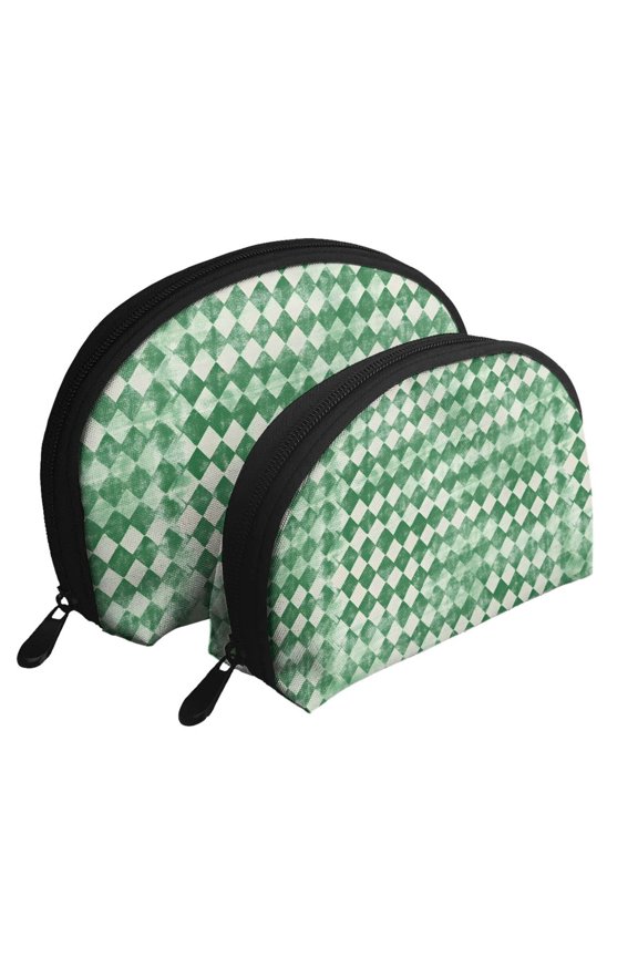 Portable Bags Clutch Pouch Zipper Smooth Built-In Compartment For Travel Vacation Business Camping Green Houndstooth Vintage Texture Hand-Drawn Sketch_4