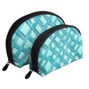 Portable Bags Clutch Pouch Zipper Smooth Built-In Compartment For Travel Vacation Business Camping Turquoise Moroccan Trellis Hand-Drawn Sketch_62922_2