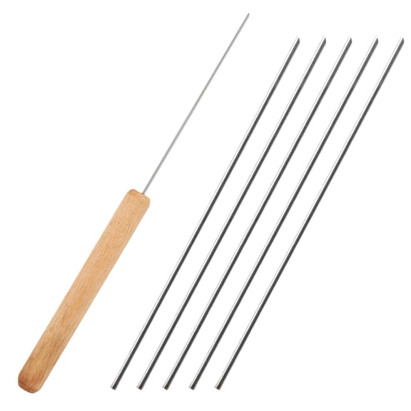 Portable Baits Needle Rigging Baits Threader Fishing Tool with Wooden Handle for Freshwater & Saltwater Fishing