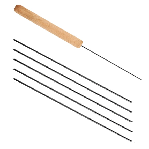 Portable Baits Needle Rigging Baits Threader Fishing Tool with Wooden Handle for Freshwater & Saltwater Fishing