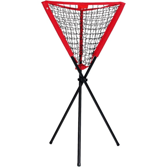 Portable Ball Caddy, Collapsible Ball Hopper with Net, Holds 65+ Baseball/Tennis/Pickleball Balls, Heavy Duty Ball Bucket for Training Practice, Easy Assembly & Storage for Coaches & Players