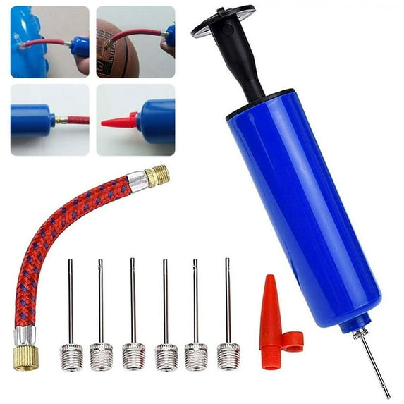 Portable Ball Pump, Air Pump with 6 Needles 1 Nozzle 1 Extension Hose Great for Basketball Football Volleyball Soccer
