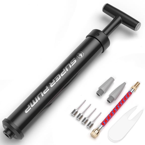Portable Ball Pump for Sports Balls - Push & Pull Inflating System - Hand Pump for All Exercise Balls - Volleyball Pump, Basketball Inflator, Football & Soccer Ball Air Pump(4 Needles (Pin))