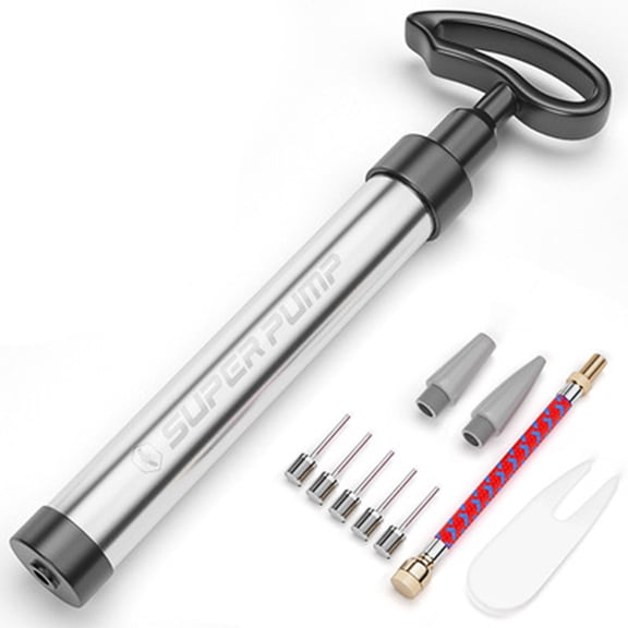 Portable Ball Pump for Sports Balls - Push & Pull Inflating System - Hand Pump for All Exercise Balls - Volleyball Pump, Basketball Inflator, Football & Soccer Ball Air Pump(4 Needles (Pin))